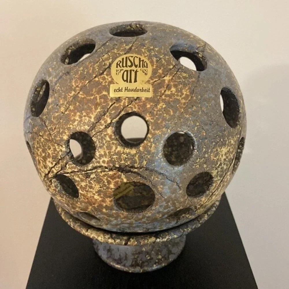 Vintage Ruscha Art Candle Globe Lantern Rare Unique Retro‎ German Ceramic